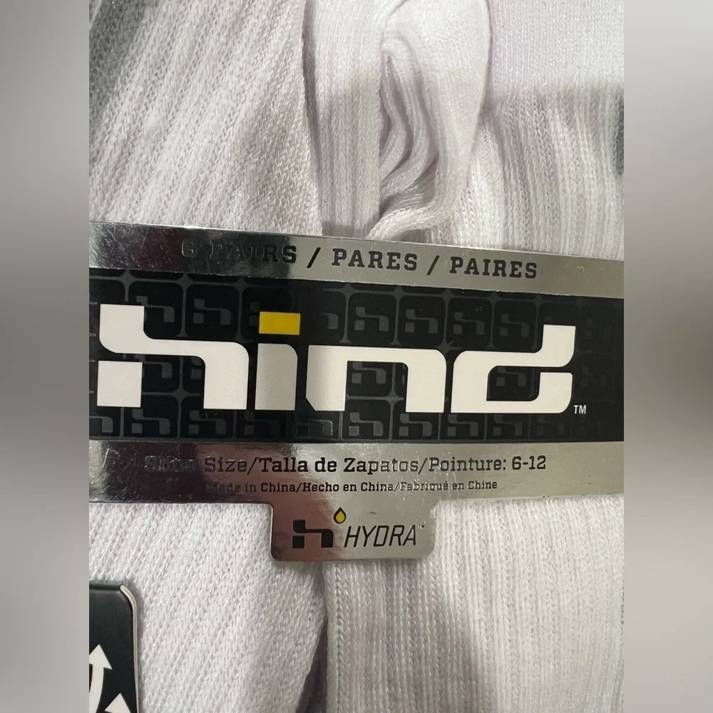 New NIP NWT mens HIND long tall white socks shoe sz 6-7-8-9-10-11-12
